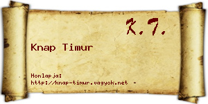 Knap Timur névjegykártya